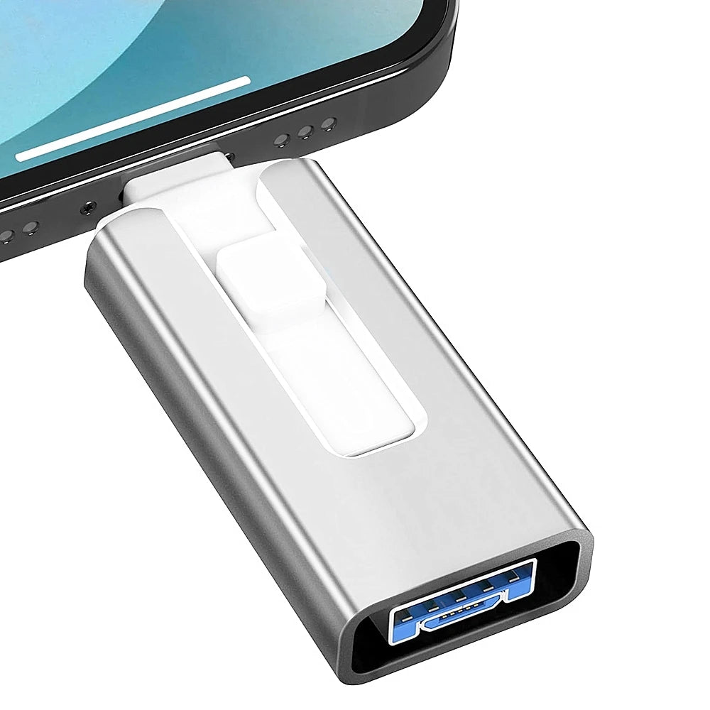 Memoria USB OTG Metálica 128GB–2TB, Alta Velocidad, Resistente al Agua