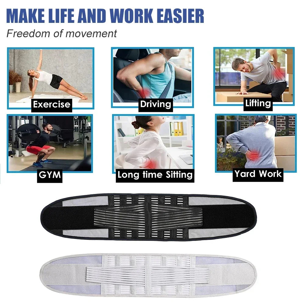 Tirante de Espalda Transpirable - Cinturón Soporte Lumbar para Dolor de Espalda Baja & FUTURIS TECHNOLOGIES