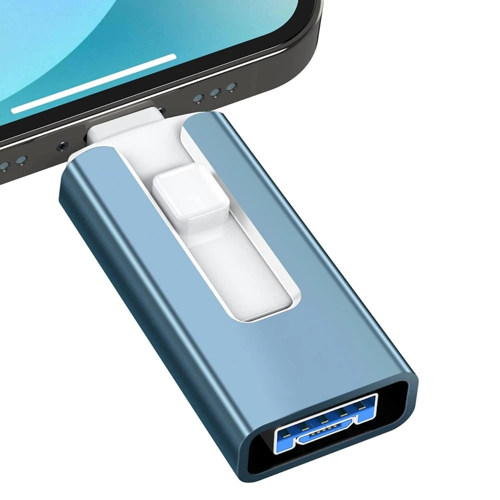 Memoria USB OTG Metálica 128GB–2TB, Alta Velocidad, Resistente al Agua