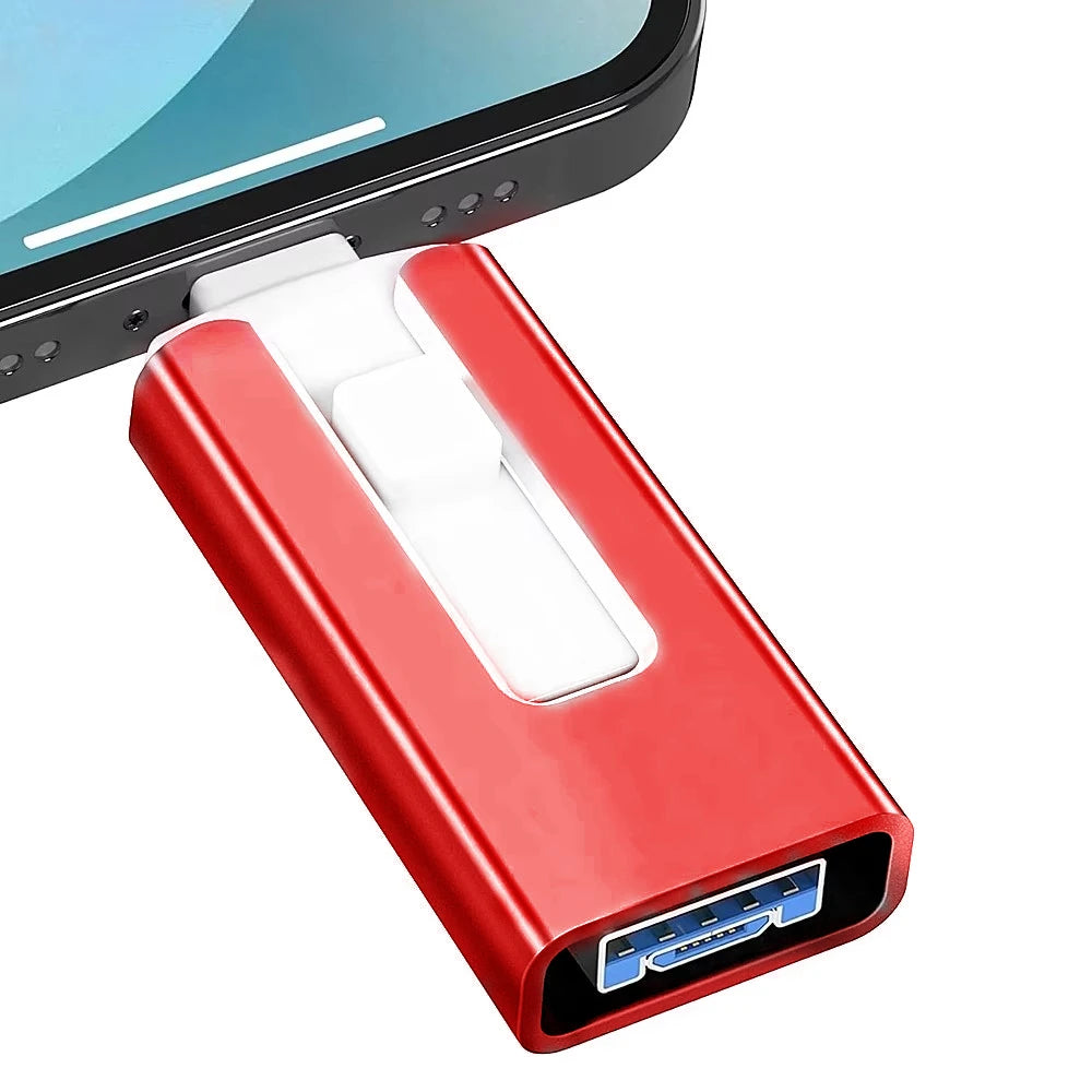 Memoria USB OTG Metálica 128GB–2TB, Alta Velocidad, Resistente al Agua