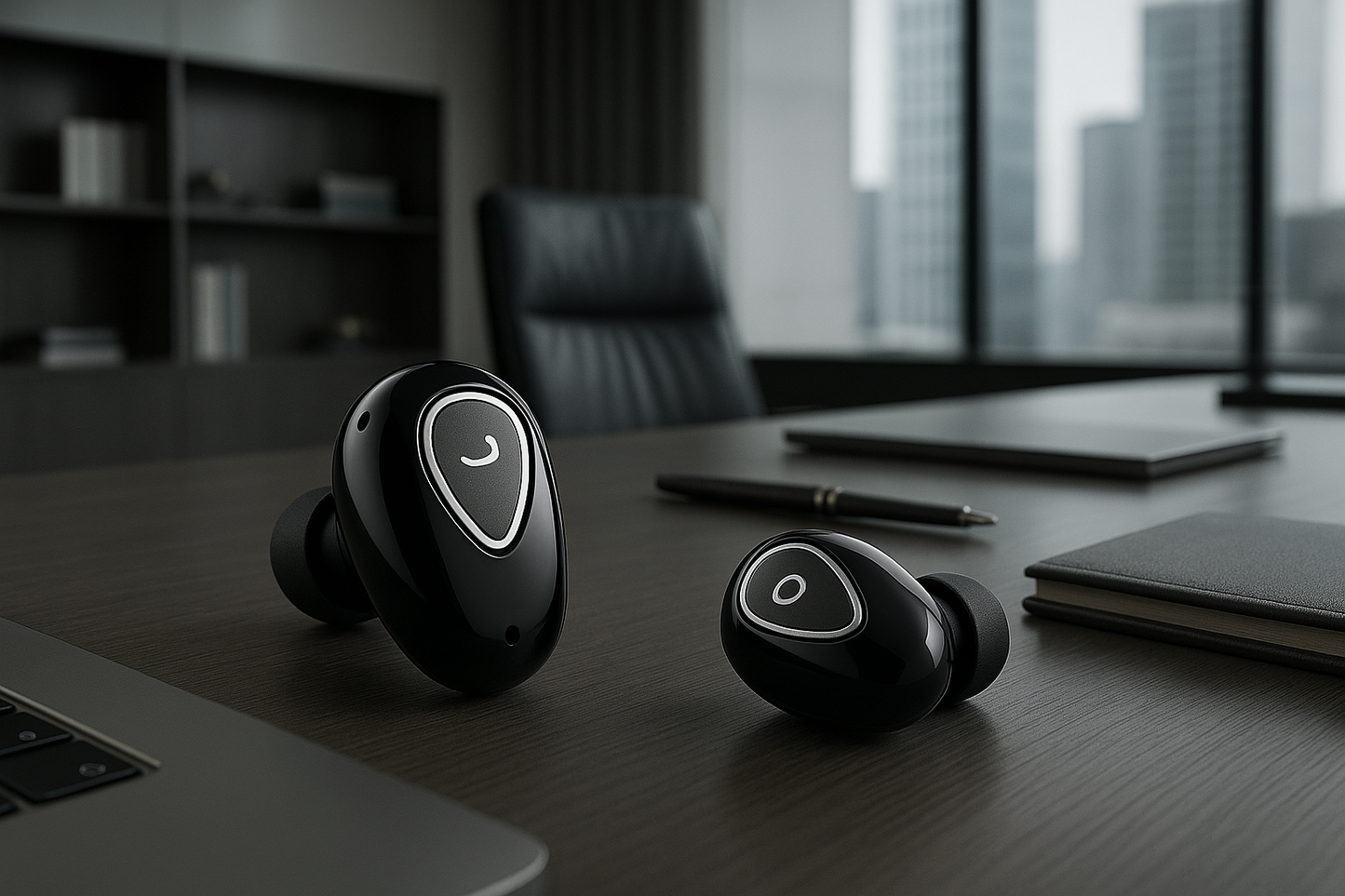 Auriculares en oficina ejecutiva