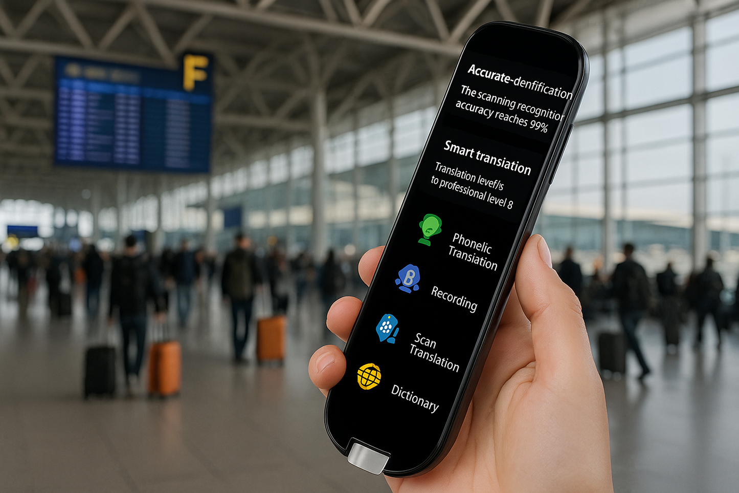 Bolígrafo en aeropuerto internacional