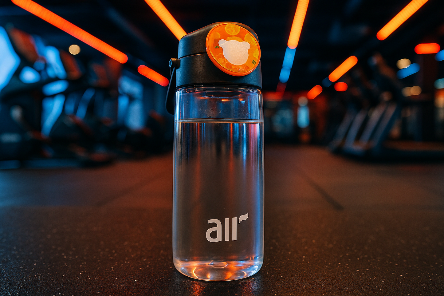 Botella en gimnasio moderno