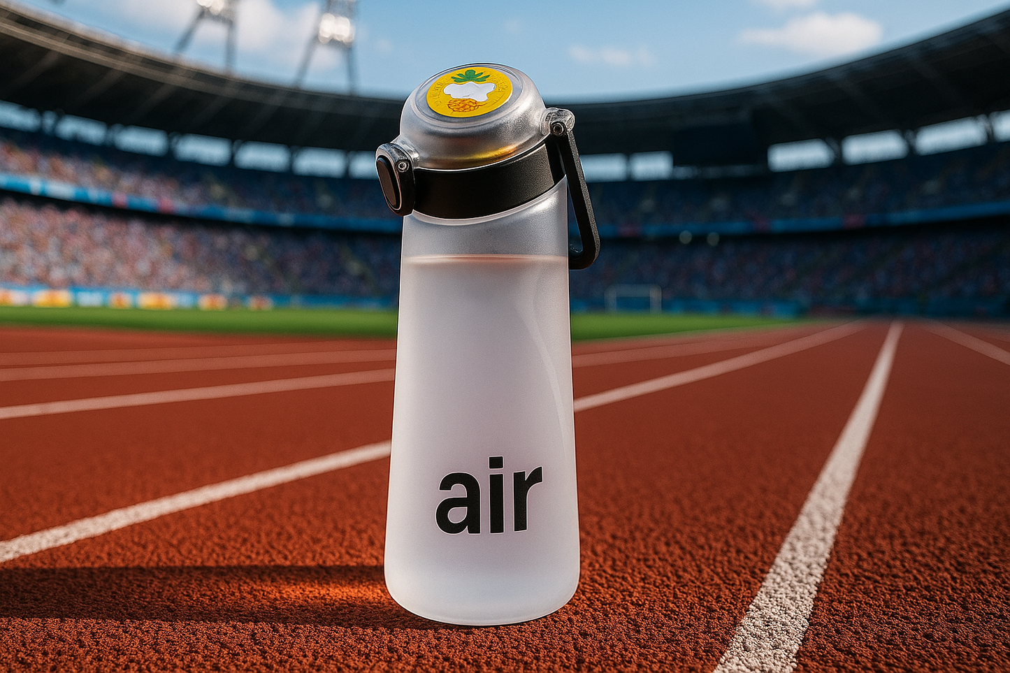 Botella en pista atletismo