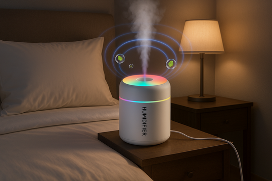 Humidificador en dormitorio elegante