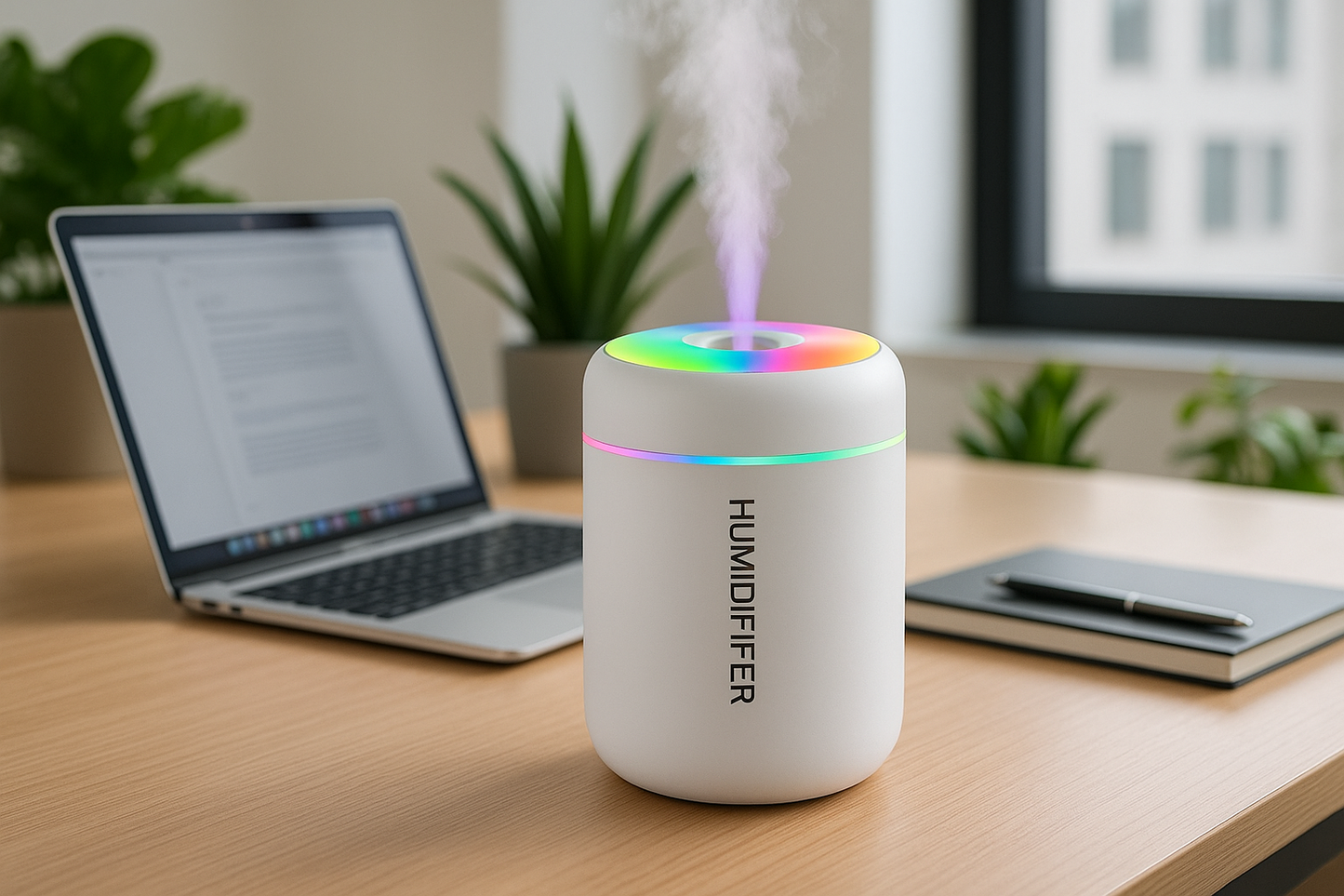 Humidificador en oficina moderna