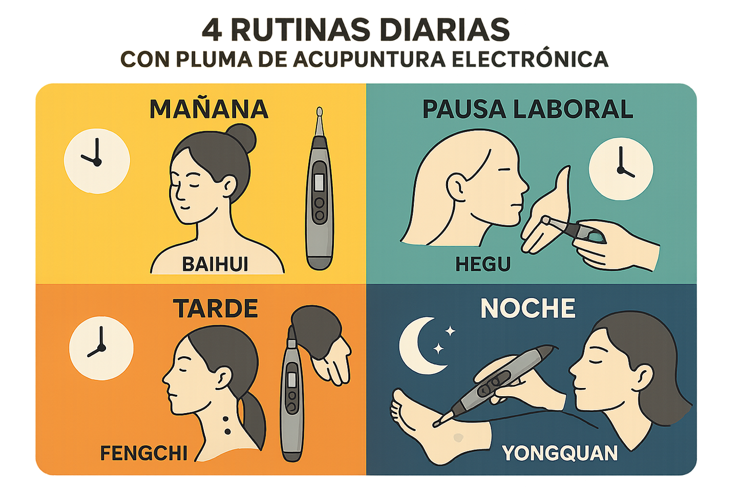 Infografía resumen de todas las rutinas diarias