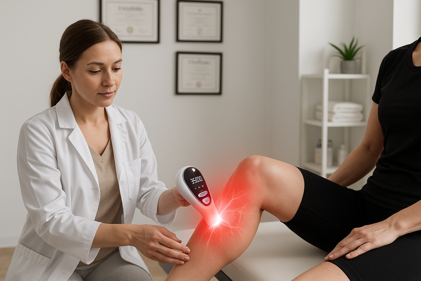 Láser en consulta de fisioterapia