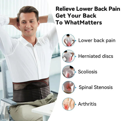 Tirante de Espalda Transpirable - Cinturón Soporte Lumbar para Dolor de Espalda Baja & FUTURIS TECHNOLOGIES