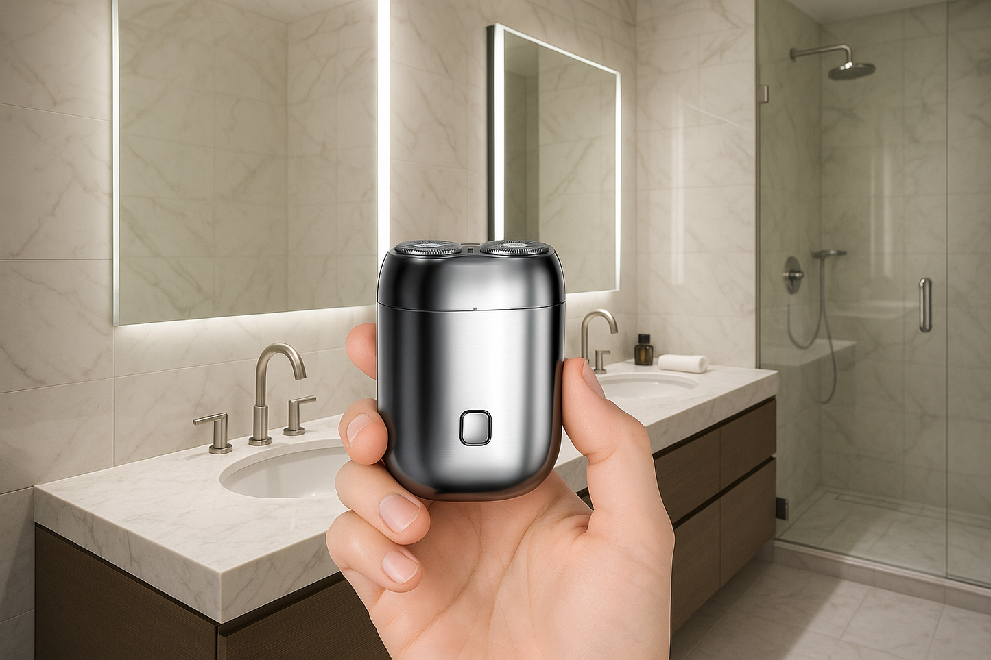 Afeitadora en baño de lujo