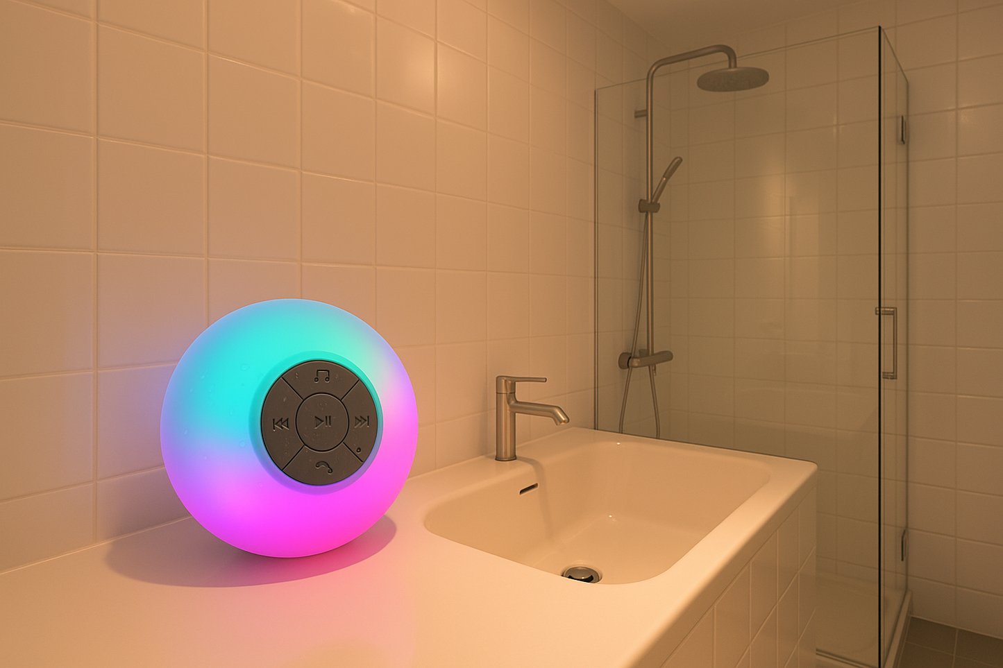 Altavoz en baño moderno