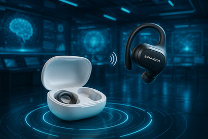 Auriculares en laboratorio AI