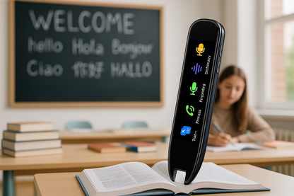 Bolígrafo en escuela de idiomas