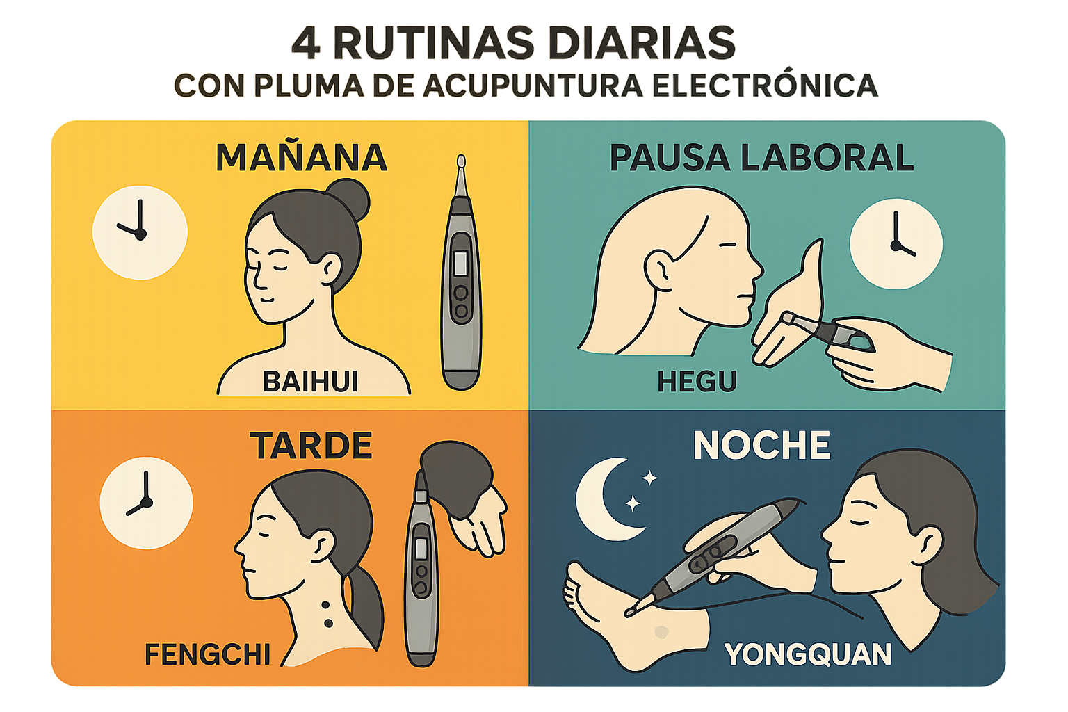 Infografía resumen de todas las rutinas diarias
