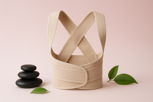 Tirante de espalda con fondo spa rosa y zen